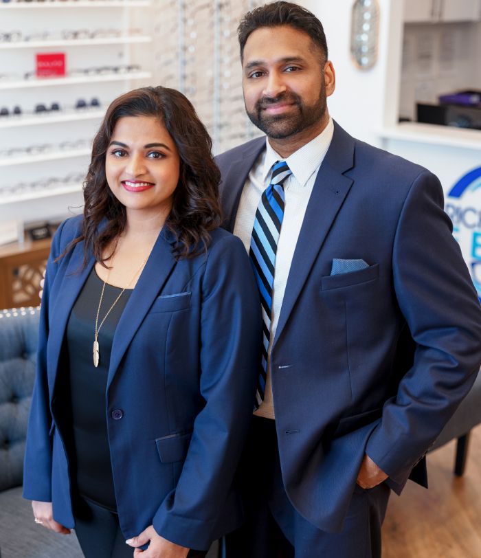 Richmond optometrist Doctor Jordana Chettiparampil and her husband Joe in formal attire