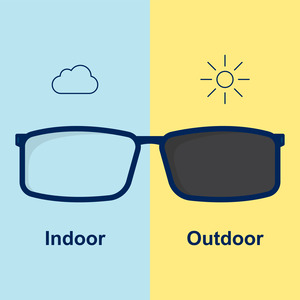 Illustration of glasses with transition lenses